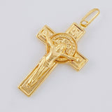Dije Cruz Cristo San Benito 2.1g / 1 1/2 in Oro Amarillo 18K