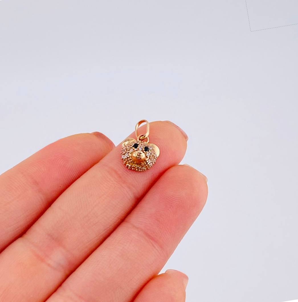 Pendant Bear Face 1.05 g / 1/2 in 18K Rose Gold