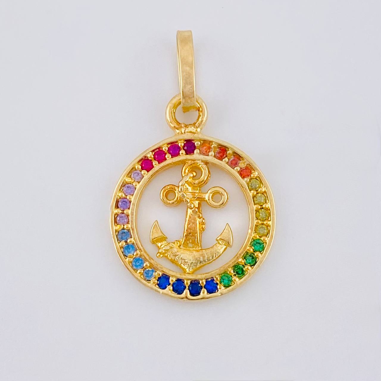 Dije Aro Ancla Arcoiris 1.45 g / 1 in Oro Amarillo 18K