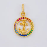 Dije Aro Ancla Arcoiris 1.45 g / 1 in Oro Amarillo 18K
