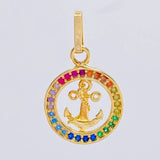 Dije Aro Ancla Arcoiris 1.45 g / 1 in Oro Amarillo 18K