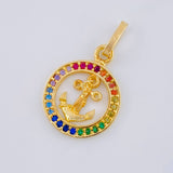 Dije Aro Ancla Arcoiris 1.45 g / 1 in Oro Amarillo 18K