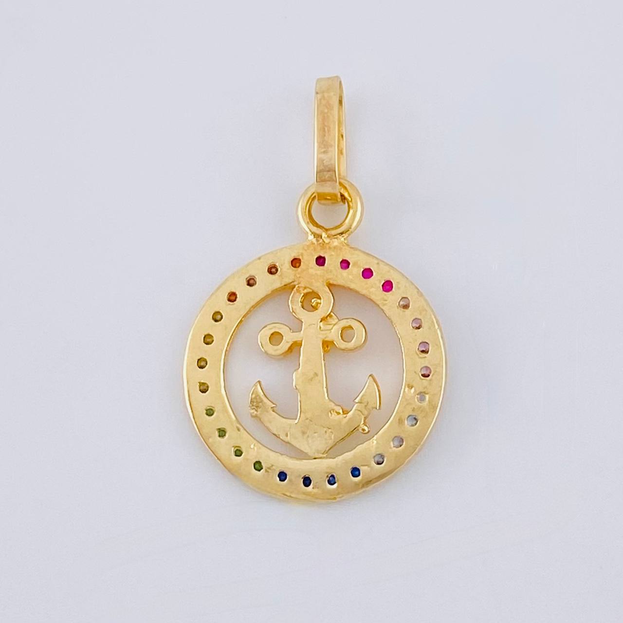 Dije Aro Ancla Arcoiris 1.45 g / 1 in Oro Amarillo 18K
