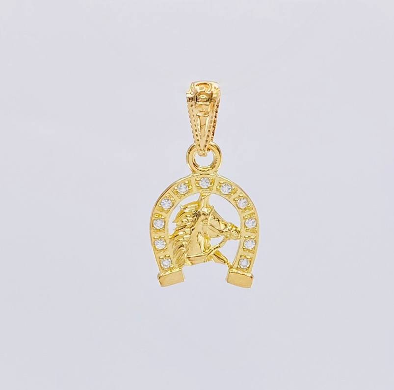 Pendant Horseshoe Horse 1.1 g / 3/4 in 18K Yellow Gold