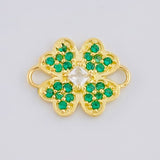 Charm Clover Heart 0.75 g / 1/2 in Yellow Gold 18K