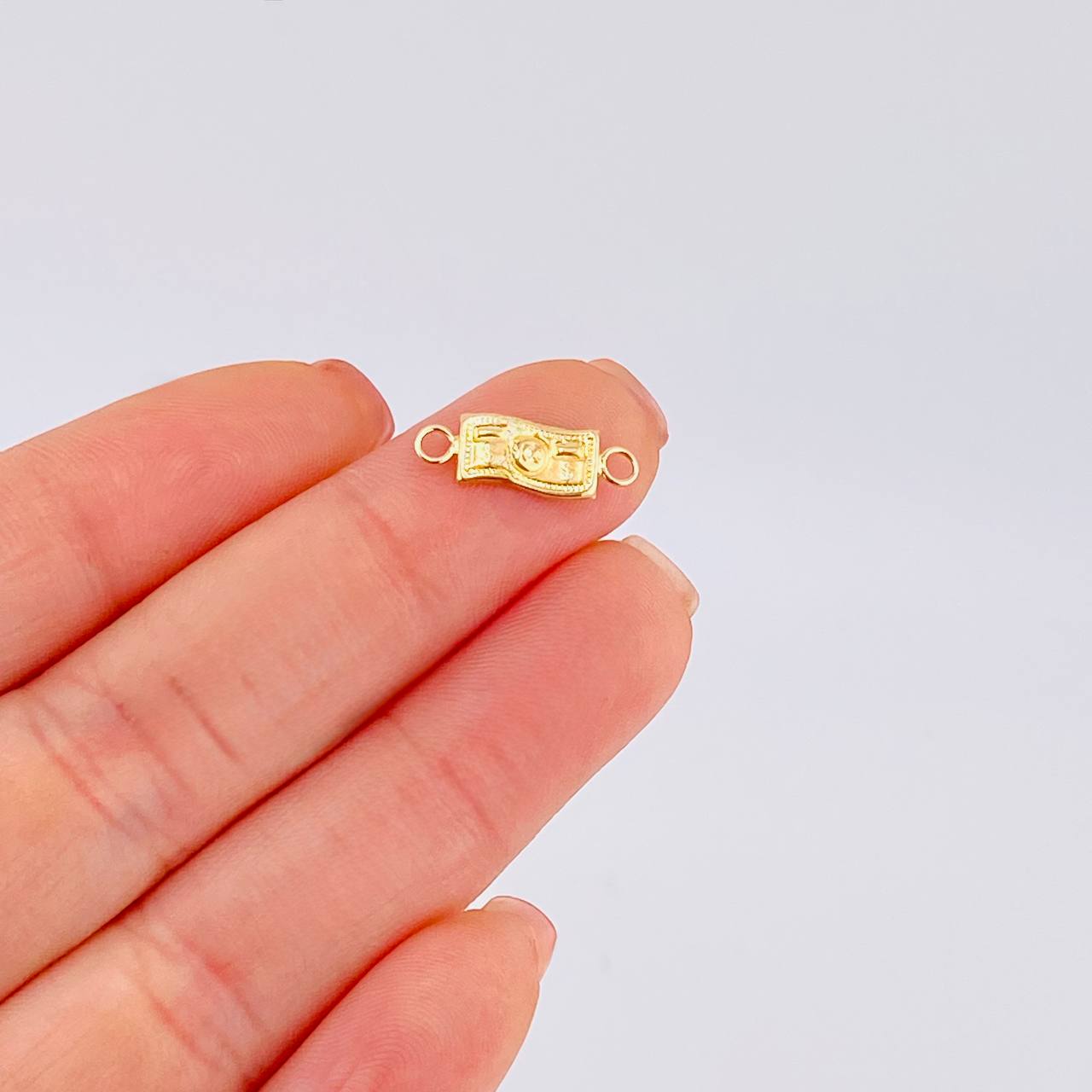 Herraje Dolar 0.35 g / 3/4 in Oro Amarillo 18K