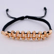 Black Woven Diamond Cut Bracelet 32 Units / 3Mm- 4Mm Rose Gold 18K