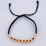 Black Woven Diamond Cut Bracelet 32 Units / 3Mm- 4Mm Rose Gold 18K