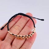 Black Woven Diamond Cut Bracelet 32 Units / 3Mm- 4Mm Rose Gold 18K