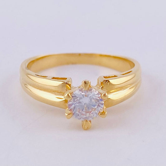 Double Line Solitaire Ring 3.3 g / T6 Yellow Gold 18K
