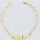 Pulso Bebé Espiga Placa 1.3gr / 6 1/4 in / Oro Amarillo 18K ©