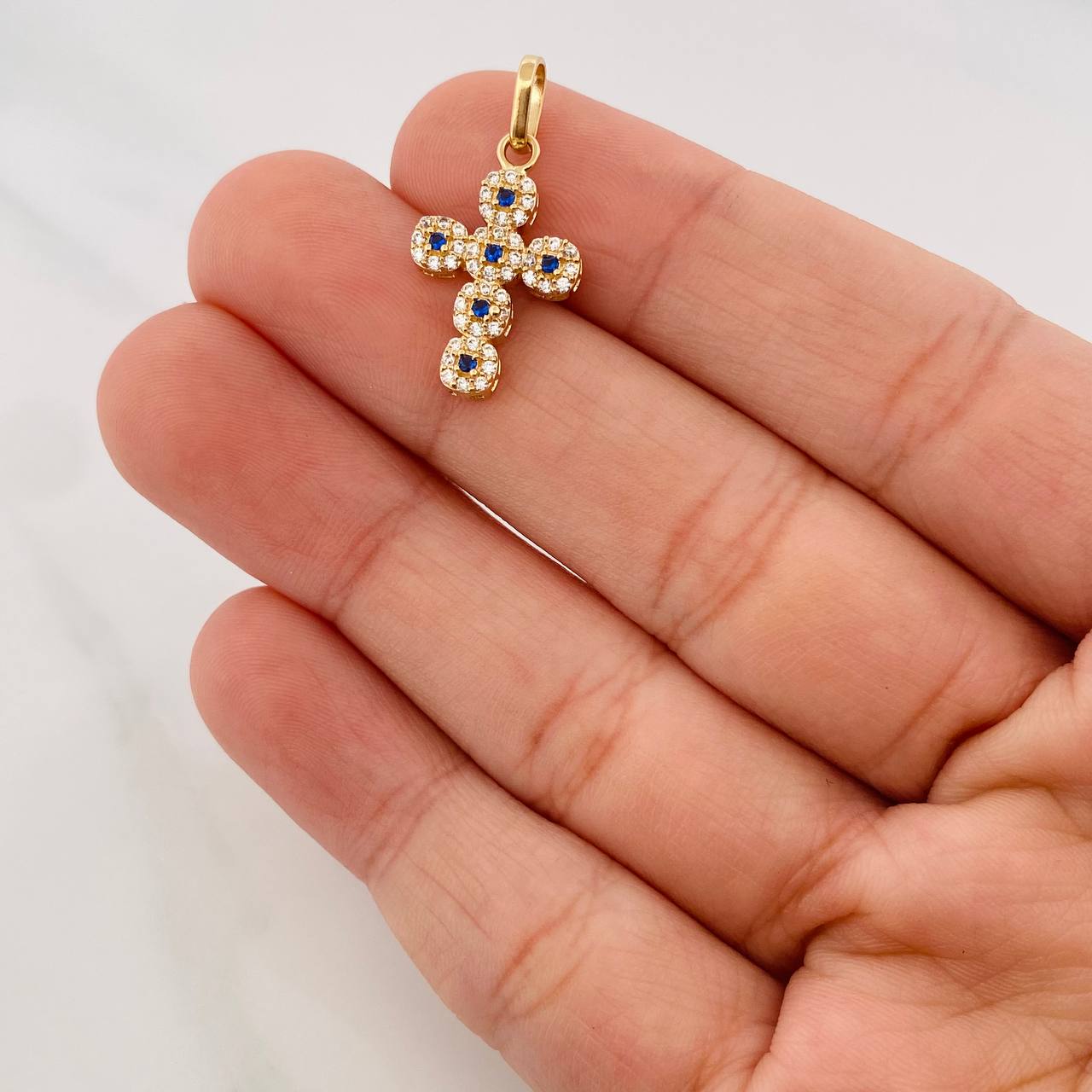 Pendant Thick Cross 1.75g / 1 in Yellow Gold 18K