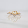 Heart Silhouette Ring 2.15g / T7 1/4 Two-Tone Yellow White Gold 18K