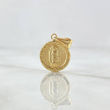 Dije Virgen Guadalupe 0.9gr / 2cm / Lisa - Circulo Texturizado Oro Amarillo 18K