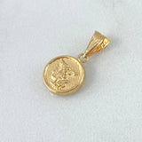 Pendant San Miguel Archangel 0.65gr / 1.8cm / Textured Stamped Smooth Edge 18K Yellow Gold