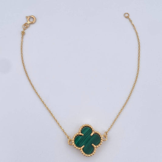 Pulso Aro Seguido Trebol 3.35gr / 18.5cm / Nac.Esp. Oro 18K $