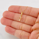 Venetian Chain + Cross Pendant / 1.45g / 15 3/4 in 18K Yellow Gold