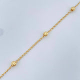 Tobillera Espiga Tipo Militar 2gr / 9 3/4 in / Oro Amarillo 18K &