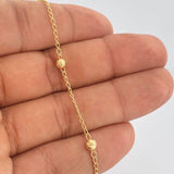 Tobillera Espiga Tipo Militar 2gr / 9 3/4 in / Oro Amarillo 18K &