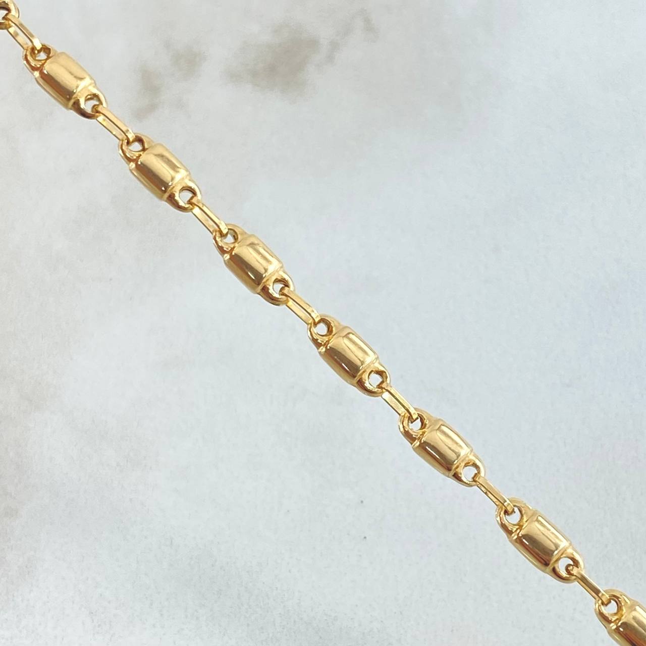 Rustic Barrel Chain 9.2gr / 25.6in / 18K Gold