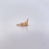 Royal Crown Ring 2.4gr / T4 3/4 / White Zircons 18K Yellow Gold &
