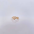 Double Heart Ring 1.3gr / Size 4 3/4 / Smooth 18K Yellow Gold &