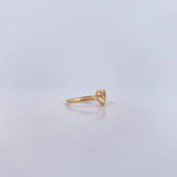 Double Heart Ring 1.3gr / Size 4 3/4 / Smooth 18K Yellow Gold &