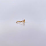 Heart Silhouette Ring 1.6gr / T5 1/4 / White Zircons 18K Yellow Gold &