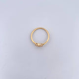 Heart Silhouette Ring 1.6gr / T5 1/4 / White Zircons 18K Yellow Gold &