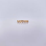 Leaf Ring 1.3gr / T6 1/4 / White Zircons 18K Yellow Gold &