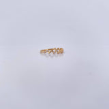 Leaf Ring 1.3gr / T6 1/4 / White Zircons 18K Yellow Gold &