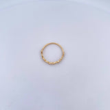 Anillo Hojas 1.4gr / T7 1/4 / Circones Blancos Oro Amarillo 18K &