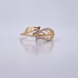 Double Leaf Ring 1.4gr / T6 / White Zircons 18K Yellow Gold &