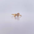 Double Heart Ring 1.1gr / T4 1/2 / White Zircons 18K Yellow Gold &