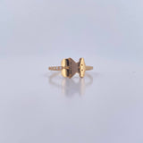 Anillo Oso Ts 1.4gr / T6 1/2 / Circones Blancos Oro Amarillo 18K &