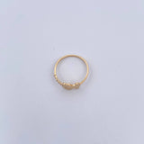 Anillo Oso Ts 1.4gr / T6 1/2 / Circones Blancos Oro Amarillo 18K &