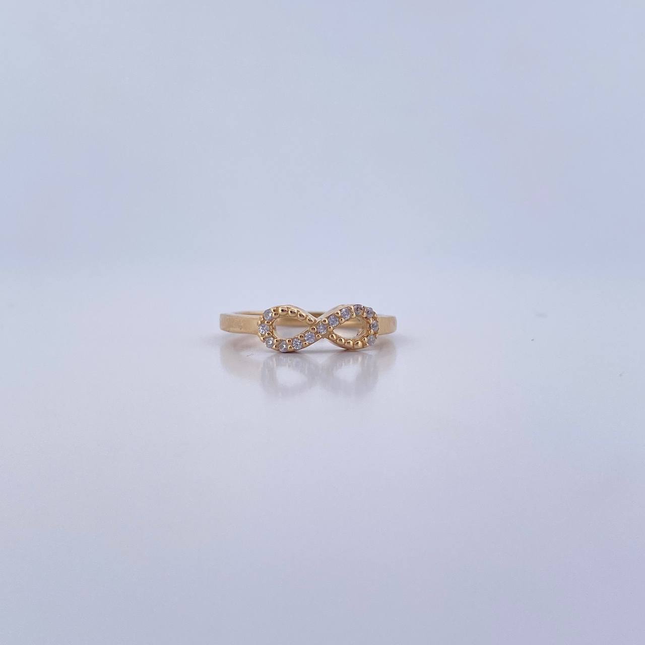 Infinity Ring 2.1gr / T5 / White Zircons 18K Yellow Gold &