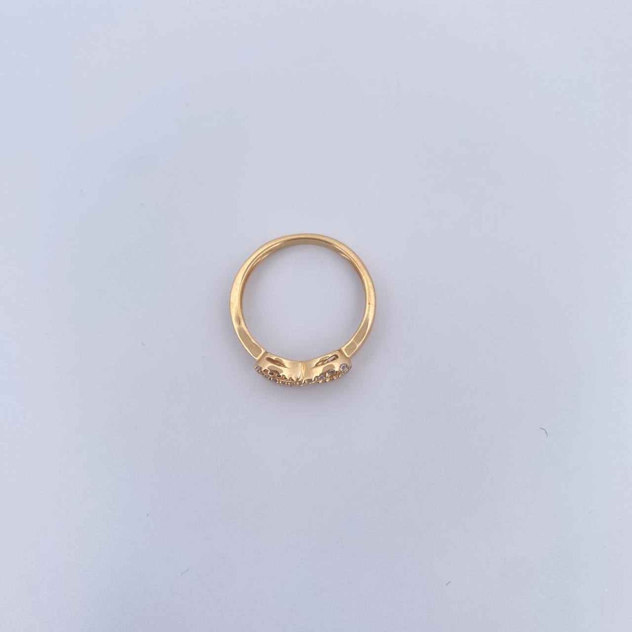 Infinity Ring 2.1gr / T5 / White Zircons 18K Yellow Gold &