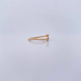 Anillo Corazon Doble 1.6gr / T6 1/2 / Circones Blancos Oro Amarillo 18K &