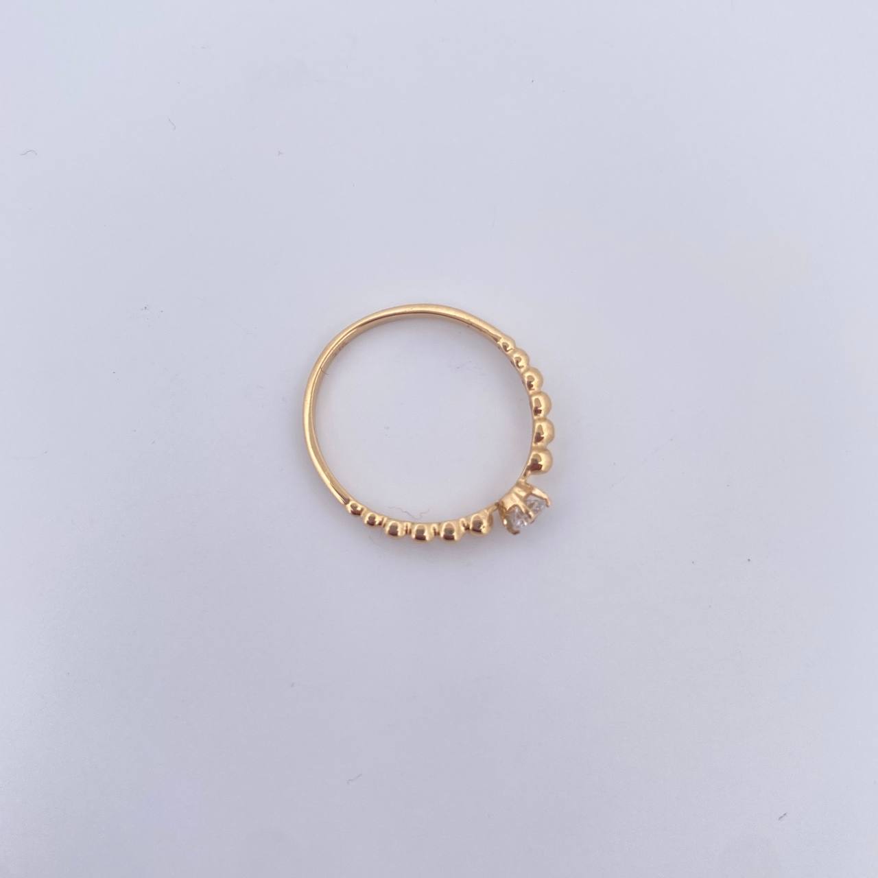Anillo Solitario 1.2gr / T4 3/4 / Circon Blanco Oro Amarillo 18K &