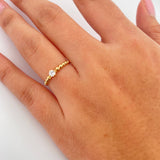 Anillo Solitario 1.2gr / T4 3/4 / Circon Blanco Oro Amarillo 18K &