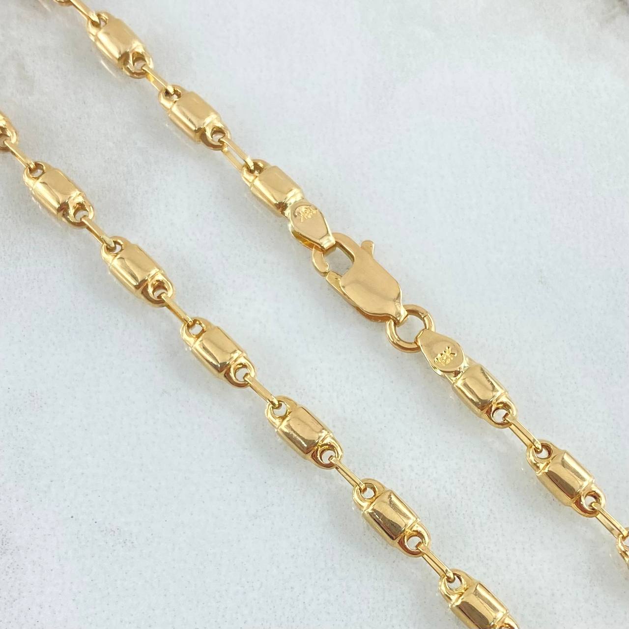 Rustic Barrel Chain 9.2gr / 25.6in / 18K Gold