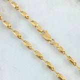 Rustic Barrel Chain 9.2gr / 25.6in / 18K Gold
