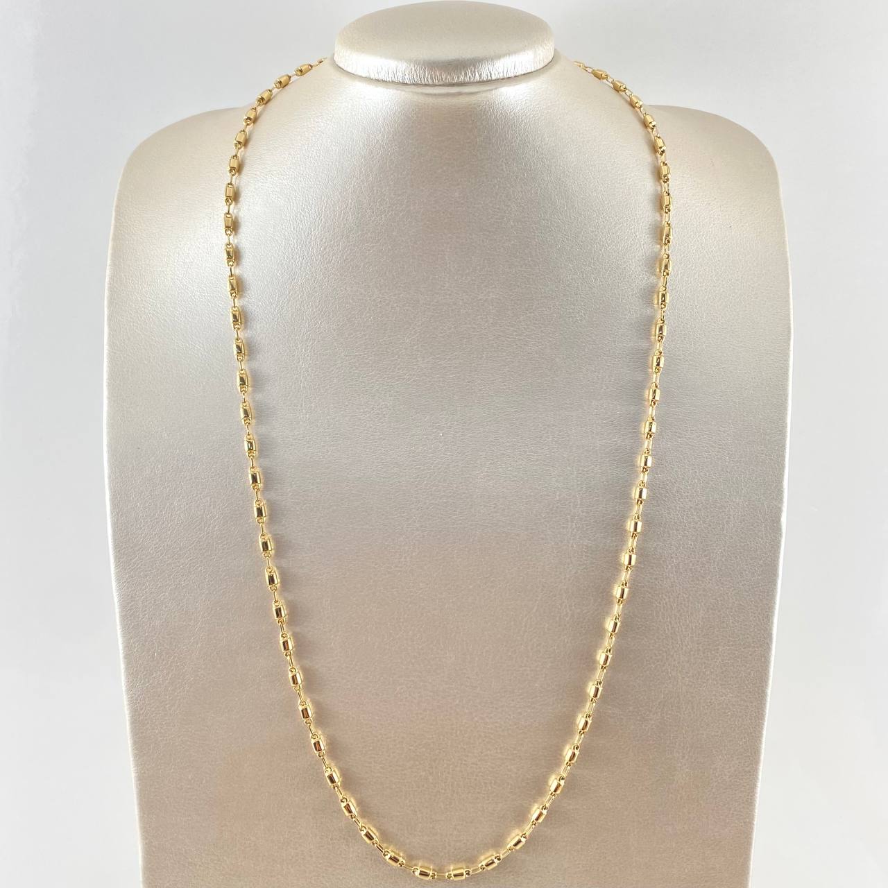 Rustic Barrel Chain 9.2gr / 25.6in / 18K Gold