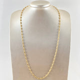Rustic Barrel Chain 9.2gr / 25.6in / 18K Gold