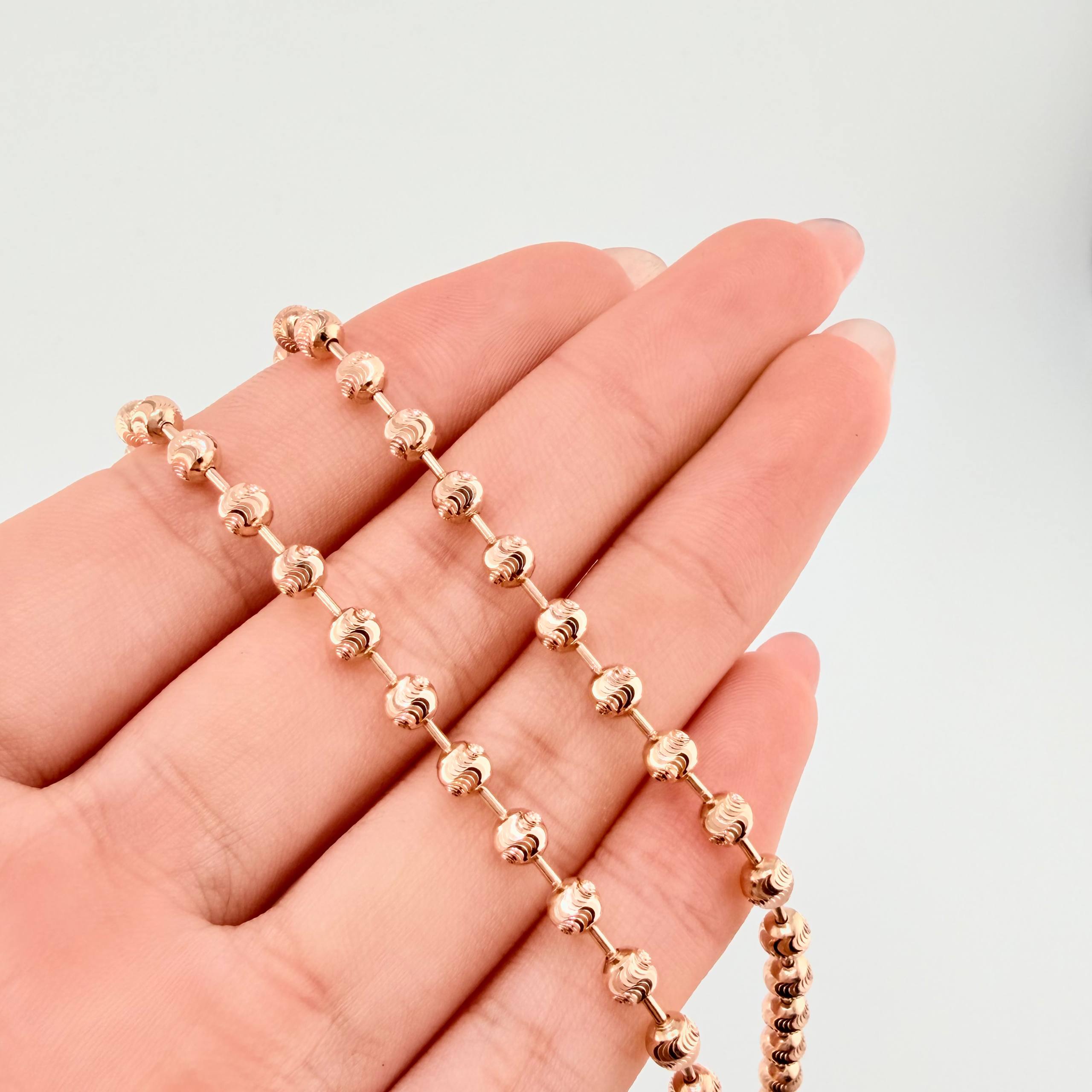 Half Moon Military Chain 10.5gr / 23 1/2 in / 2mm Rose Gold Nac.Esp. 18K