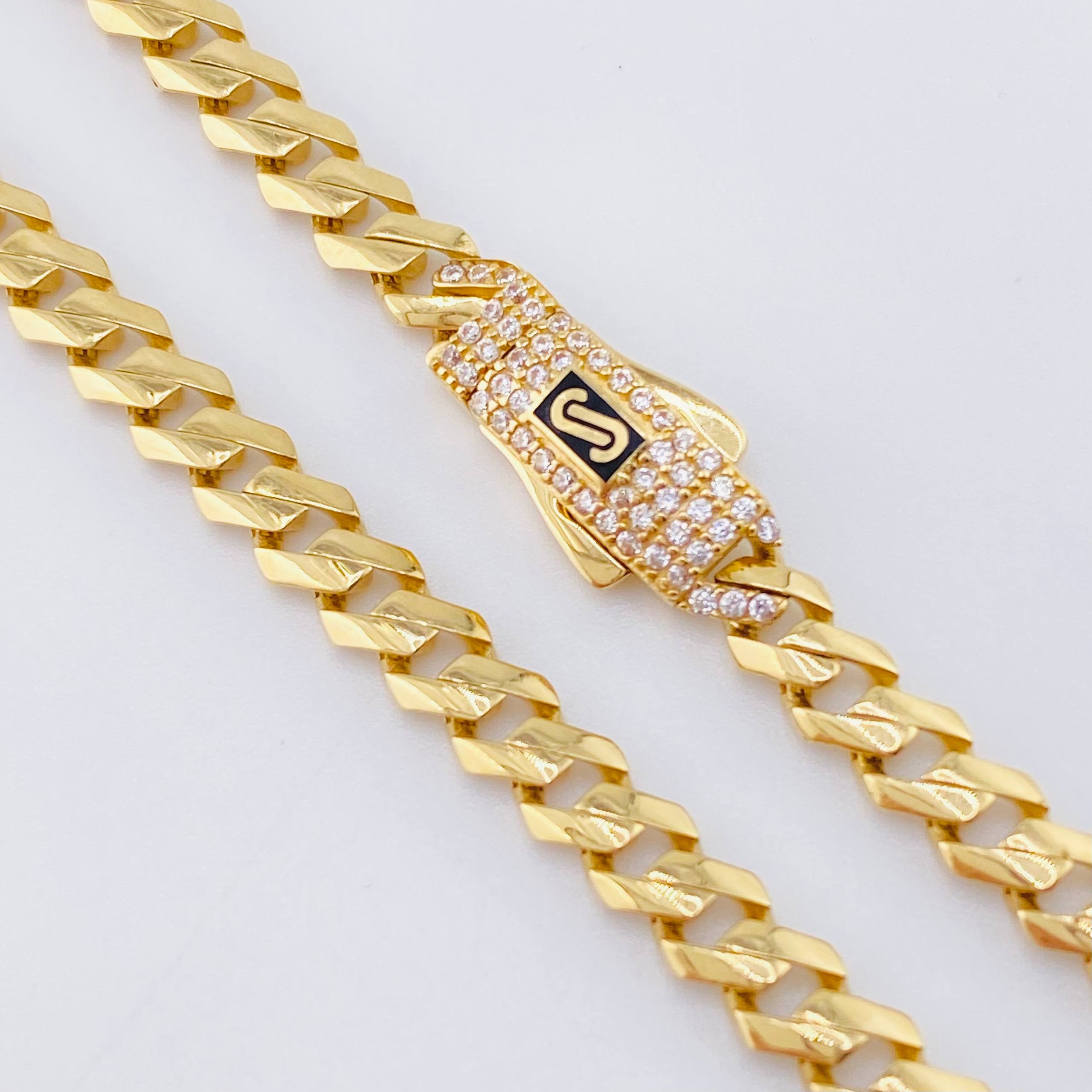 Pulso Cubano Monaco 7.85gr / 8 1/4 in / 4.8mm Oro Amarillo +4 18K