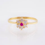 Anillo Flor Seis Pétalos 1.5gr / T7 / Oro Amarillo 18K