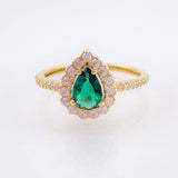 Anillo Halo Gota 3.65gr / T6 1/2 / Oro Amarillo 18K