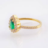 Anillo Halo Gota 3.65gr / T6 1/2 / Oro Amarillo 18K